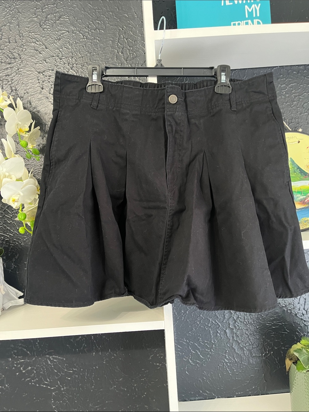Old Navy Black Pleated Mini Skirt
